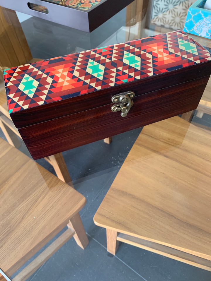 Abstract Maze Wooden Teabox