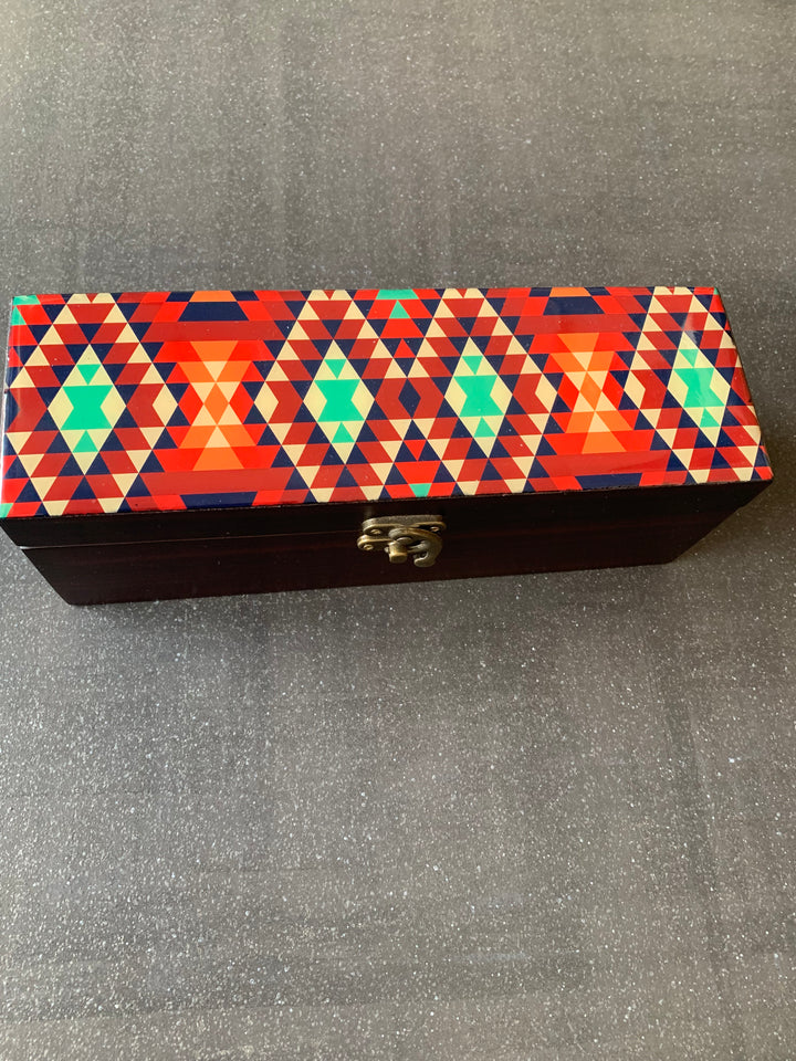 Abstract Maze Wooden Teabox