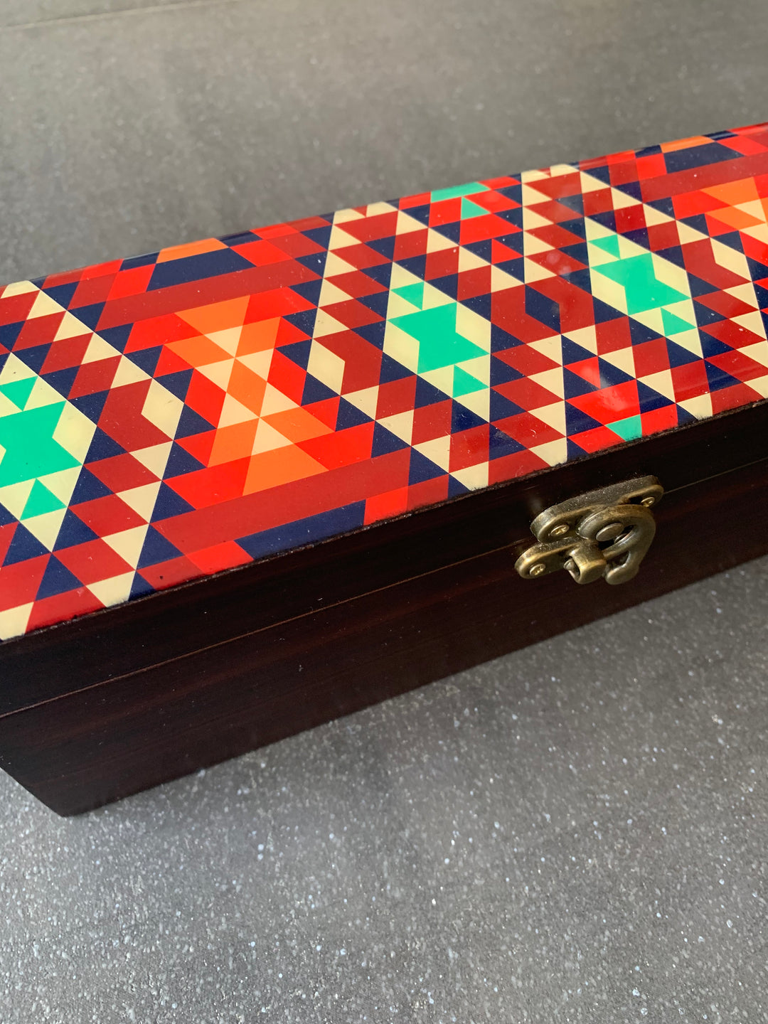 Abstract Maze Wooden Teabox