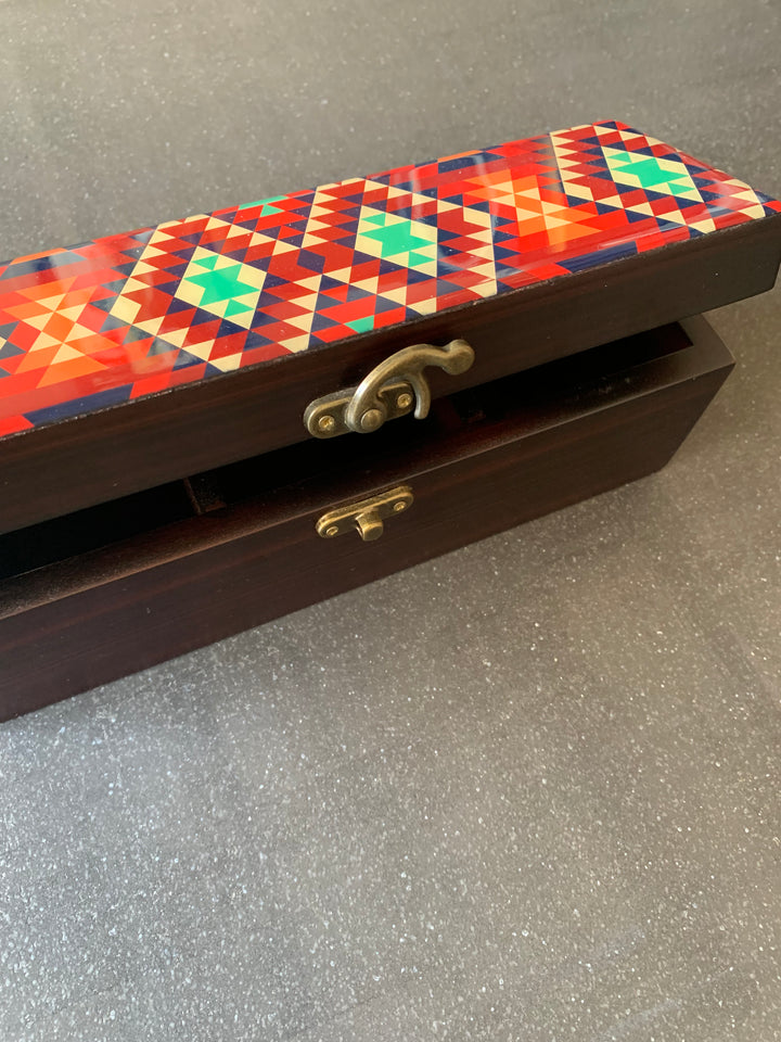 Abstract Maze Wooden Teabox