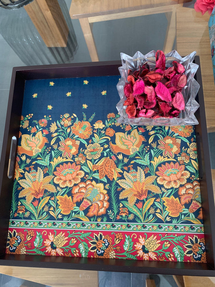 Floral Wooden Tray - SHIVKA