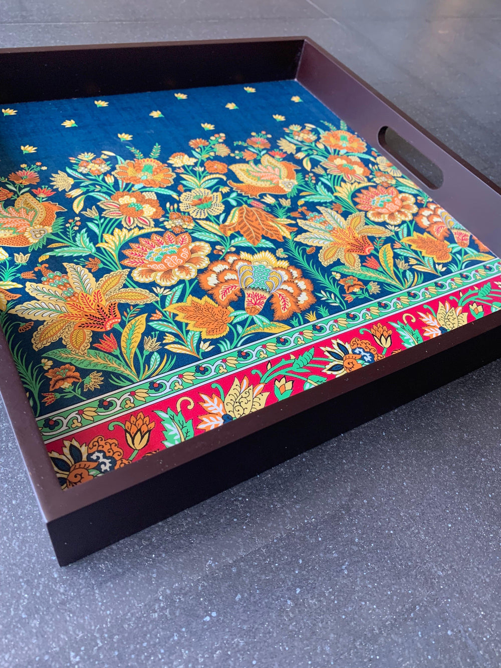 Floral Wooden Tray - SHIVKA