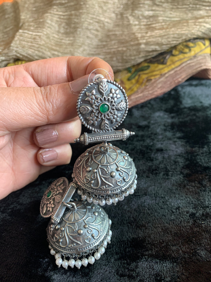 Antique Floral Jhumkas