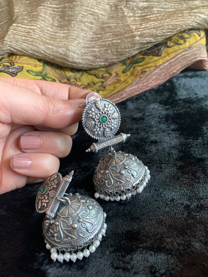 Antique Floral Jhumkas
