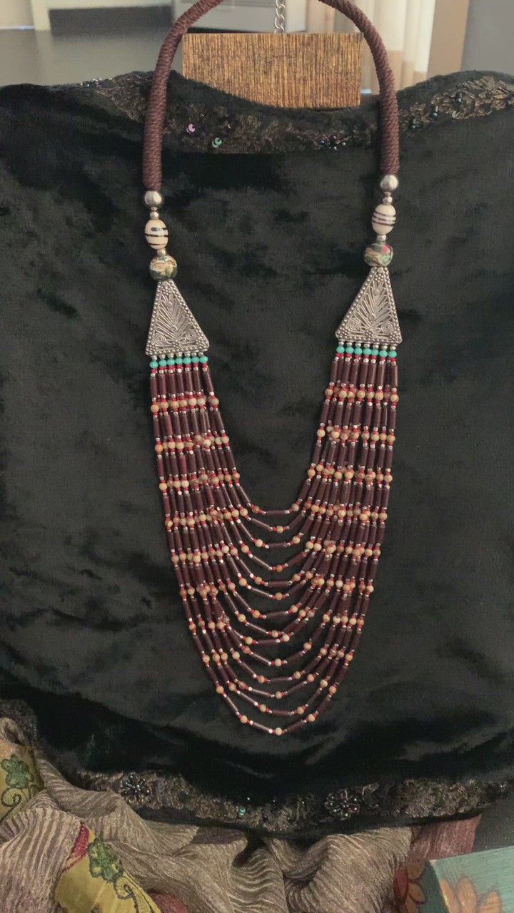 Fourteen Layered Tribal Beaded Necklace