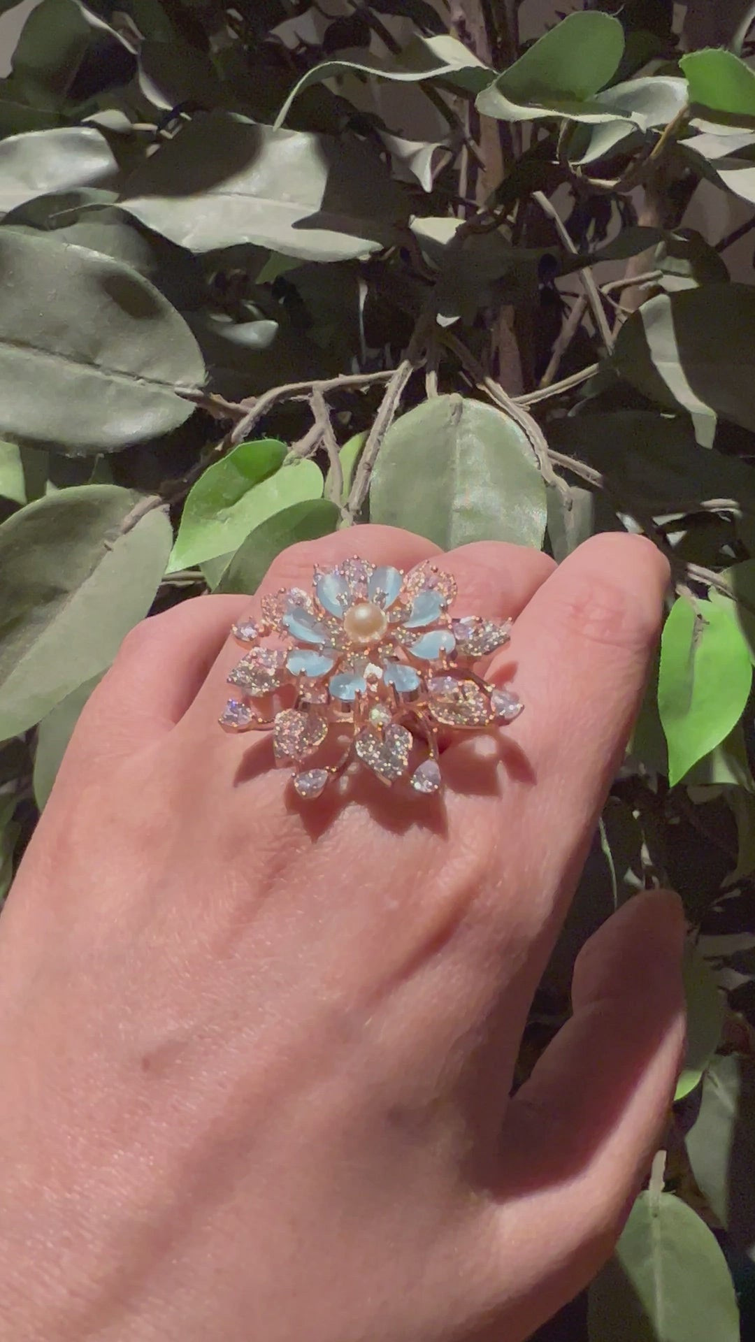 Statement Sea Green Zirconia Ring