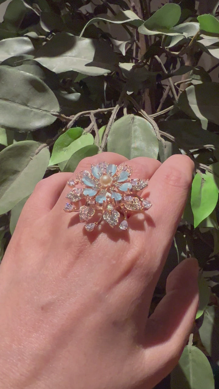 Statement Sea Green Zirconia Ring