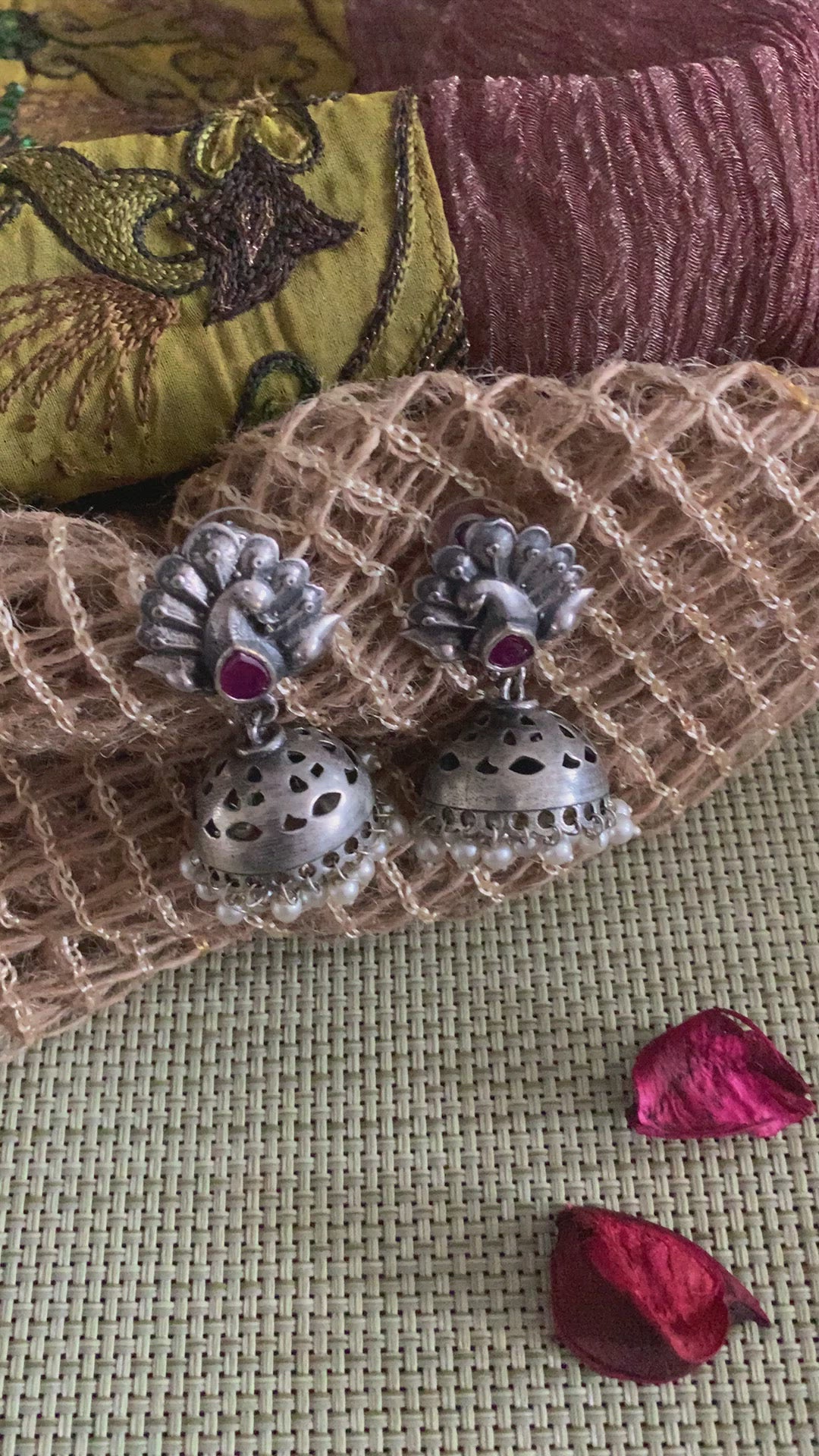 Traditional Peacock Jhumkis