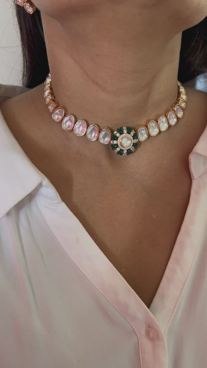 Timeless Kundan Necklace with Statement Earrings