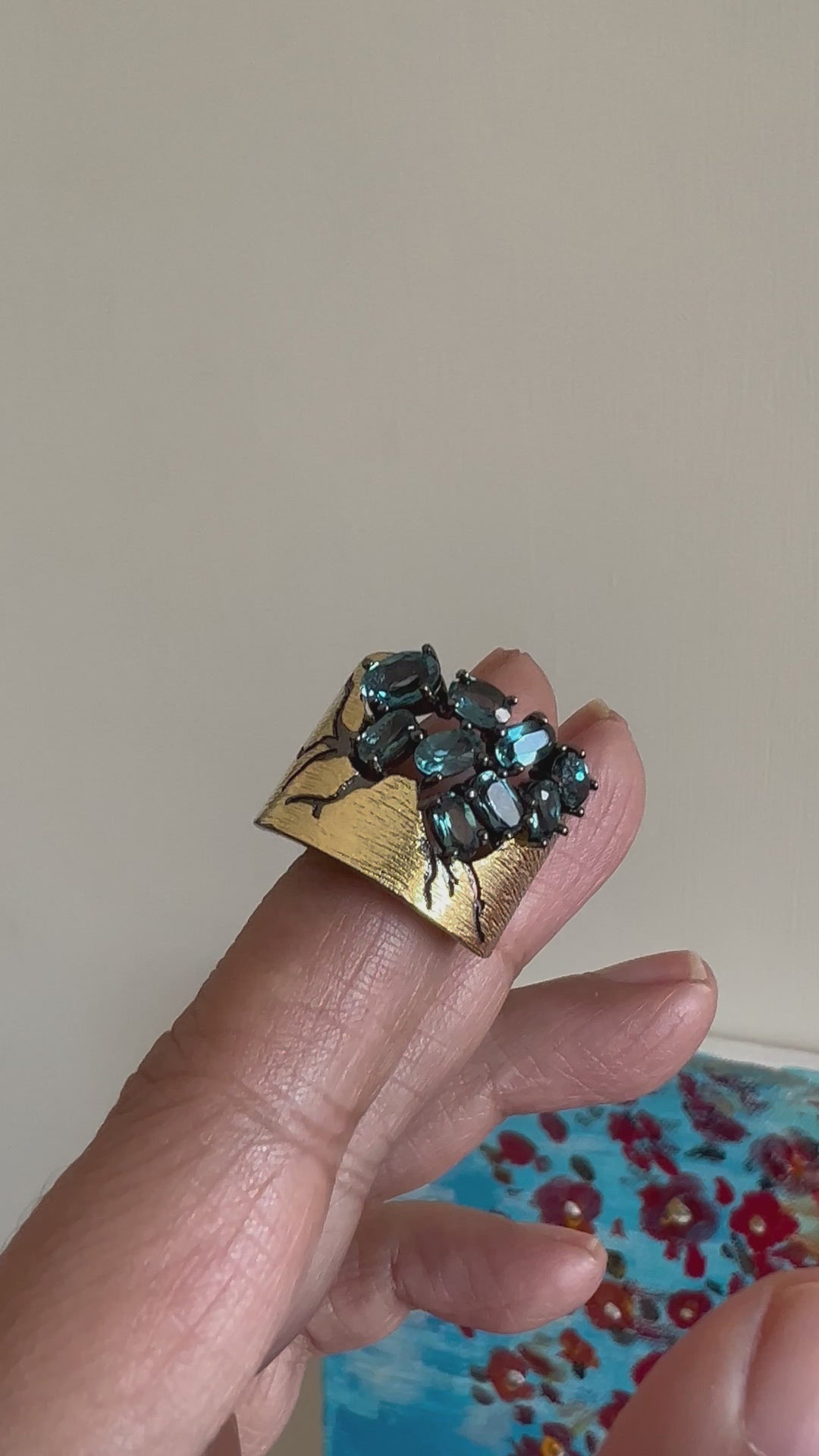 Designer Pure Silver Blue Topaz Ring