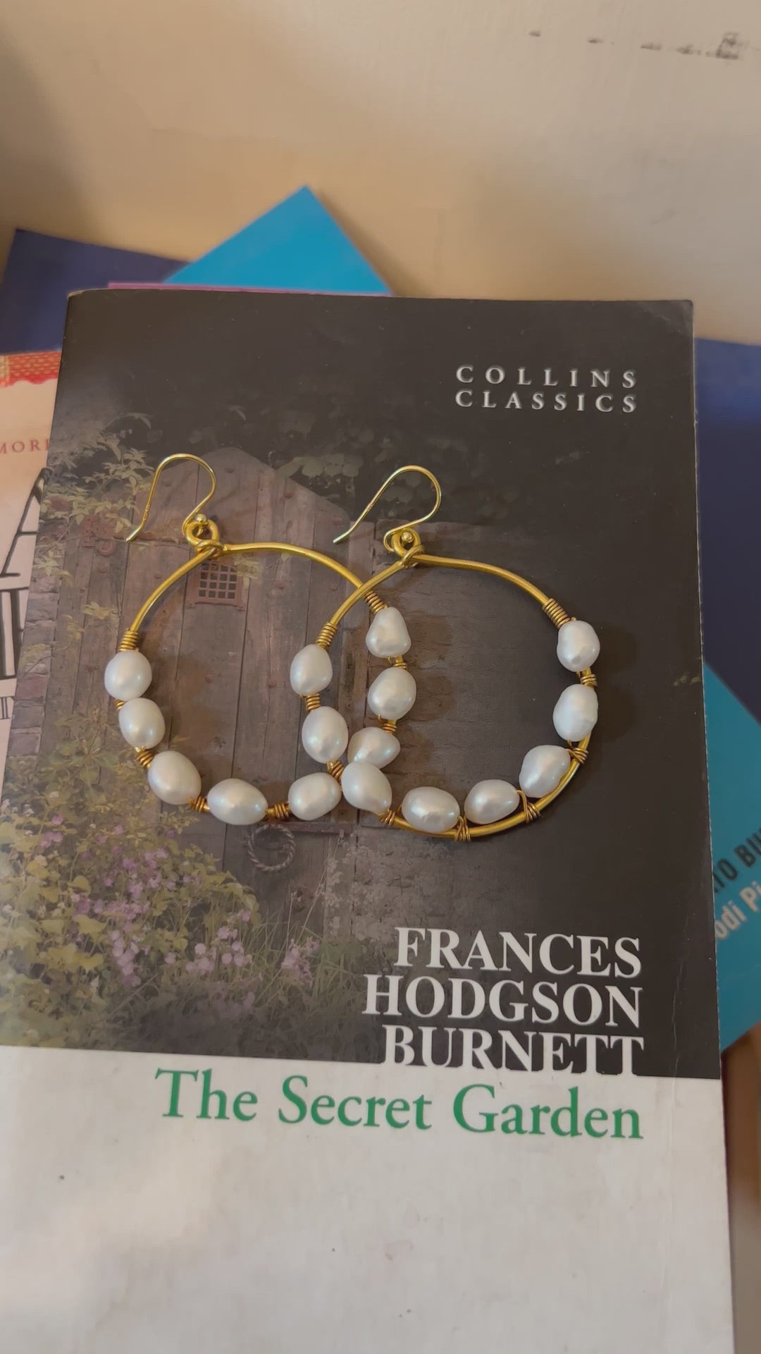 Classy Pearl Hoop Danglers