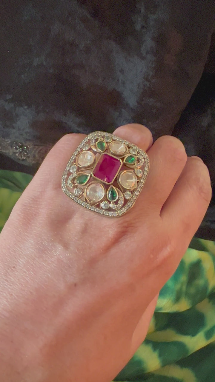 Gorgeous Kundan Zirconium Ring