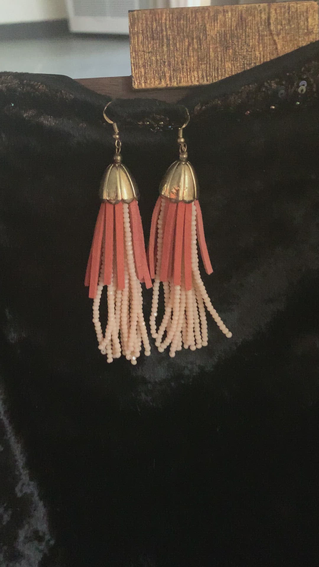 Suede and Beads Earrings