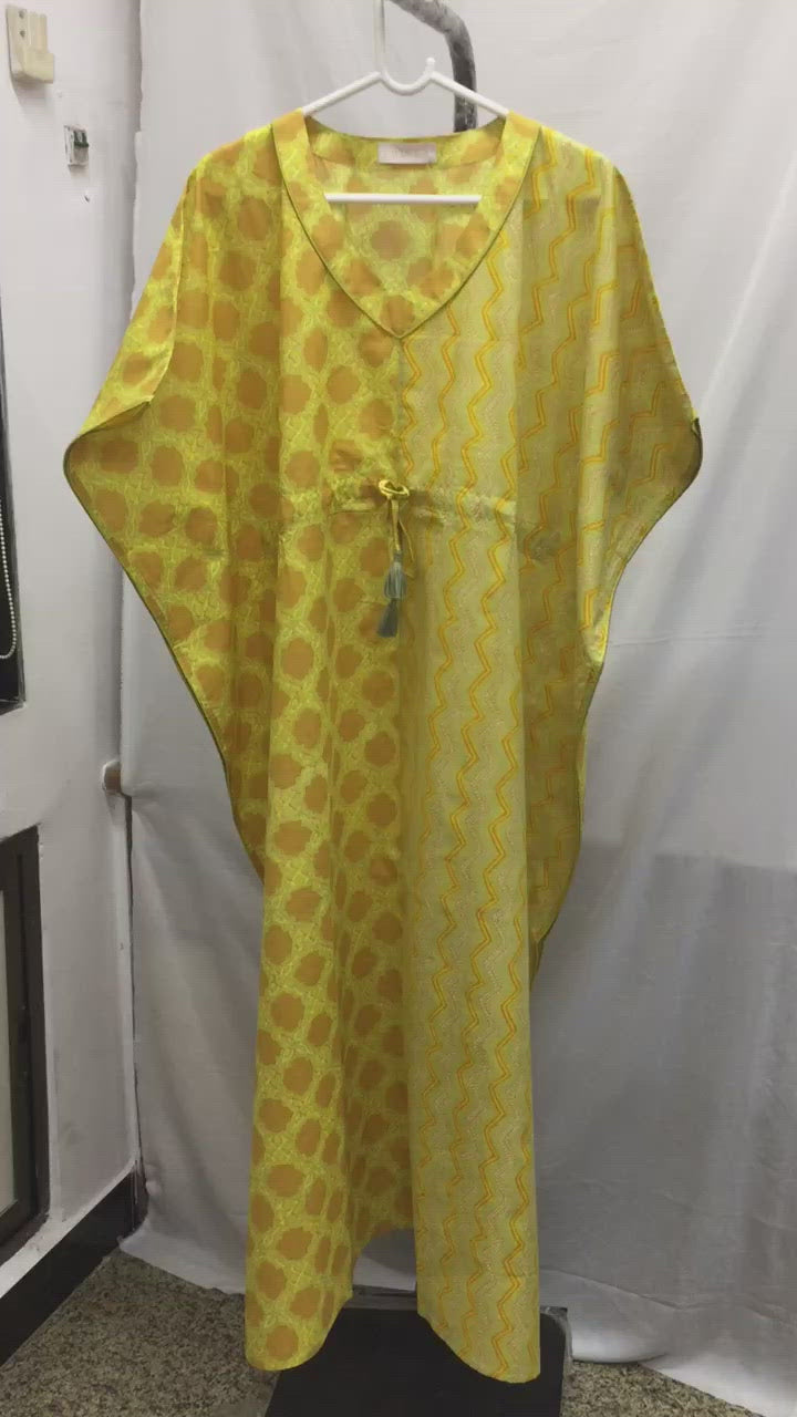 Indian Print Cotton Kaftan