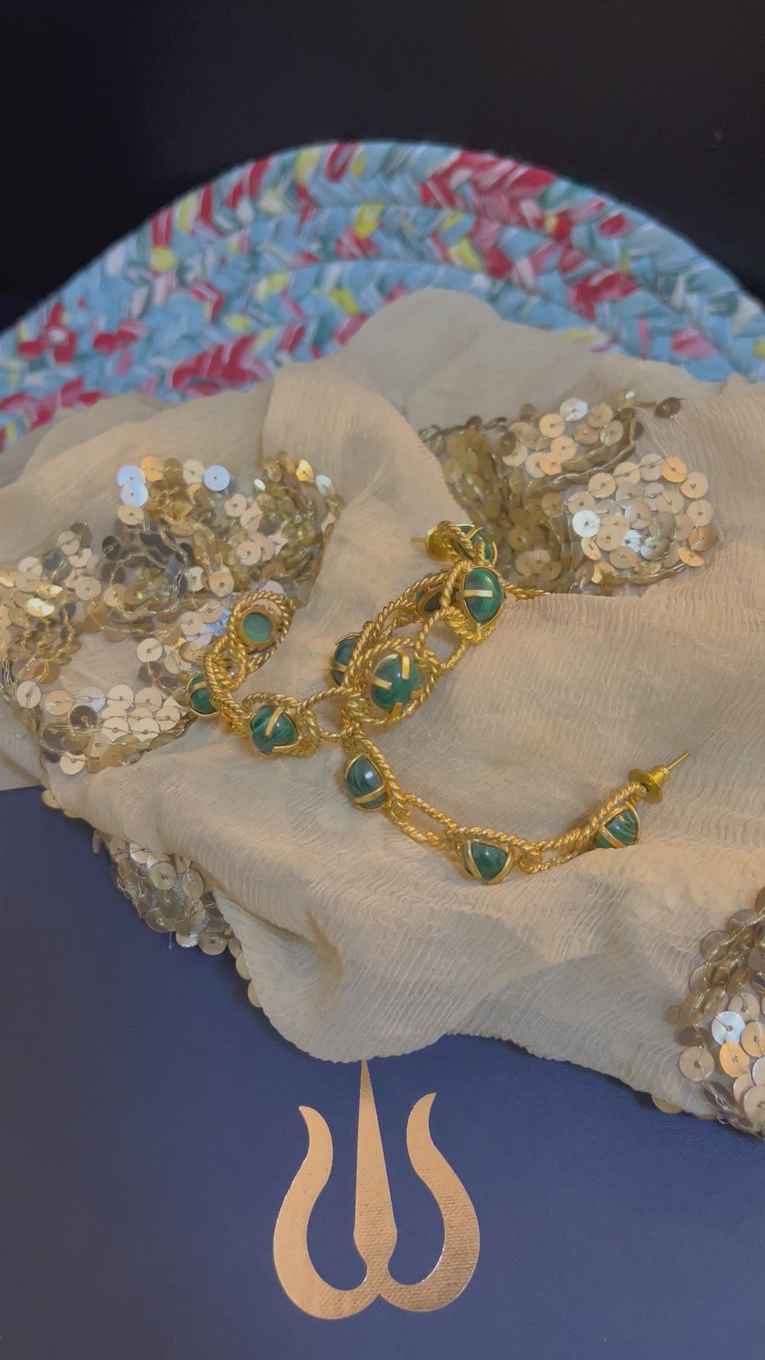 Designer Malachite Hoops