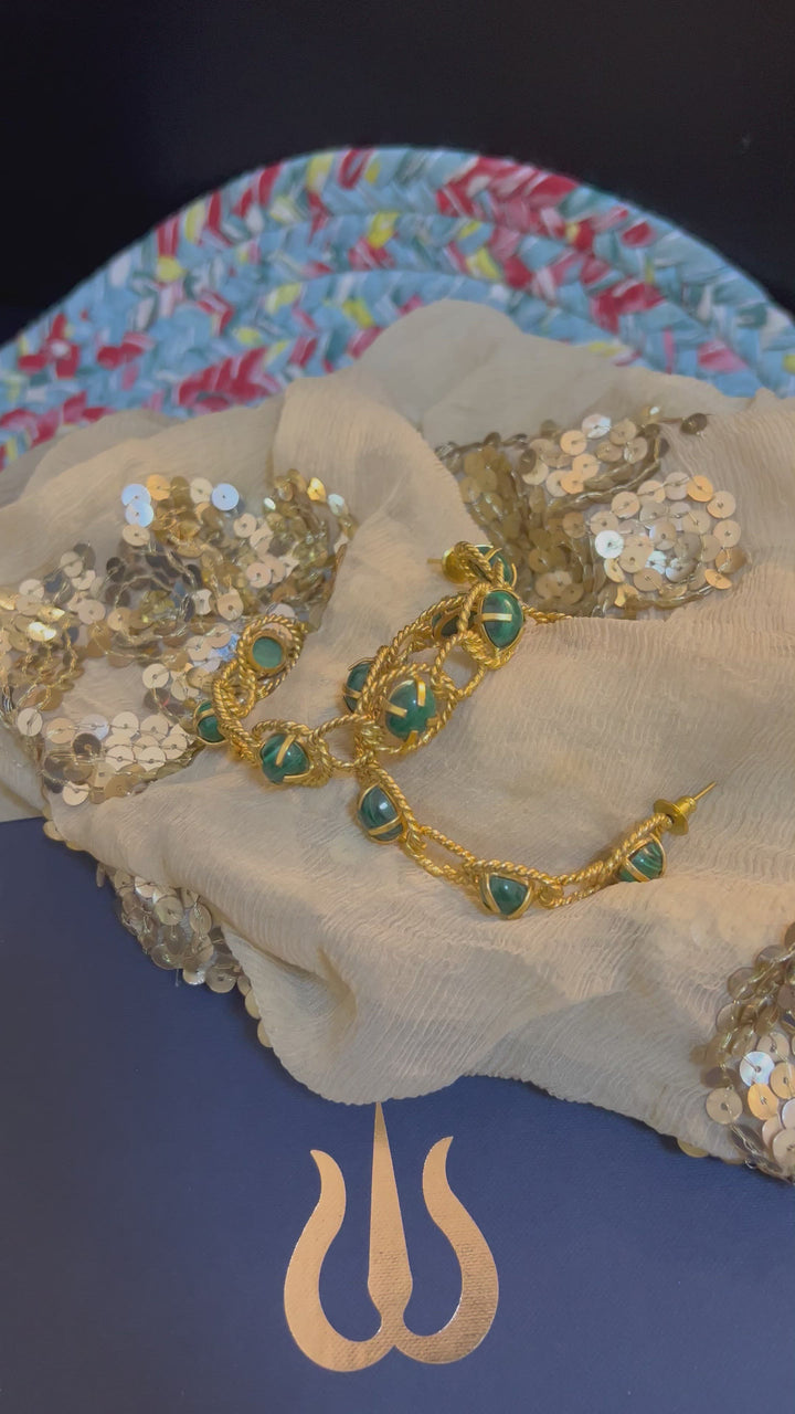 Designer Malachite Hoops