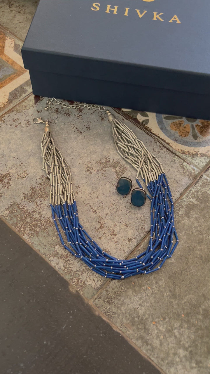 Beaded Necklace with Studs