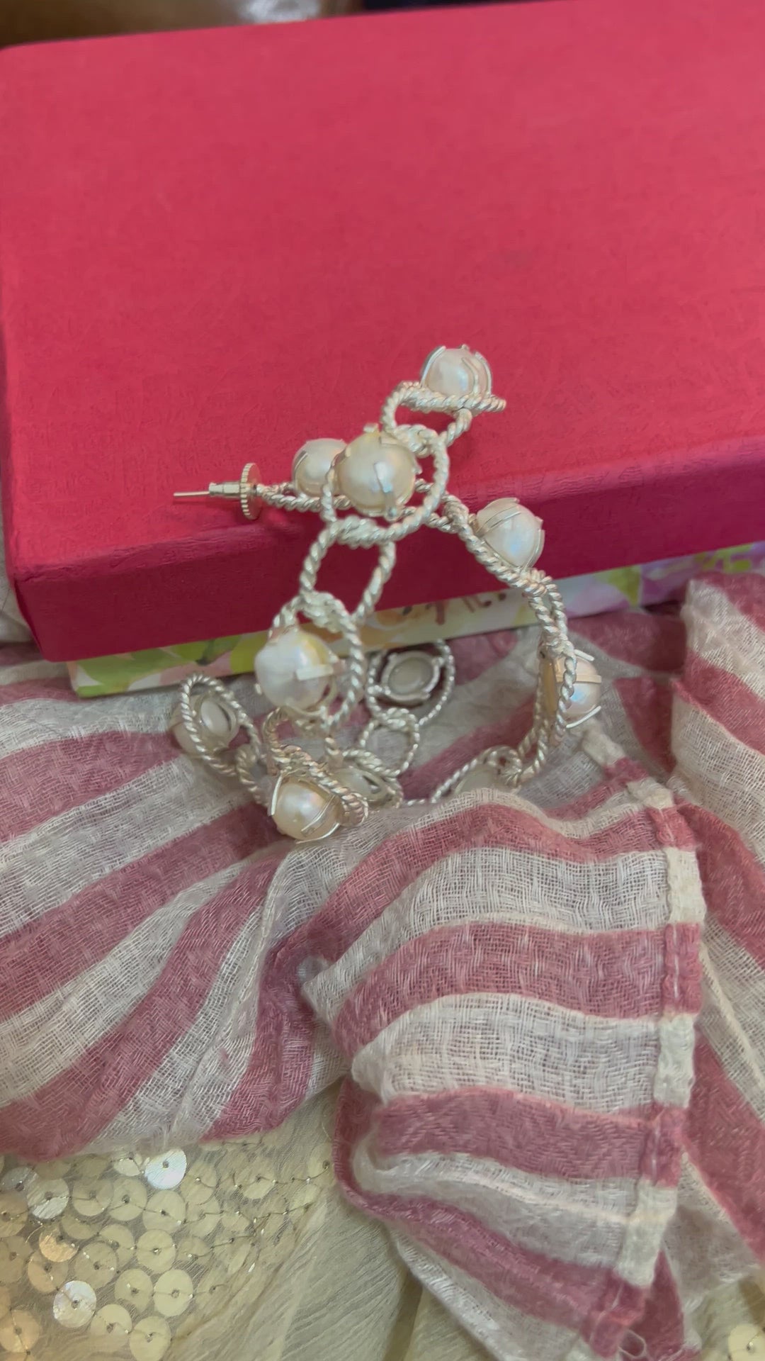 Classy Pearl Hoop Earrings