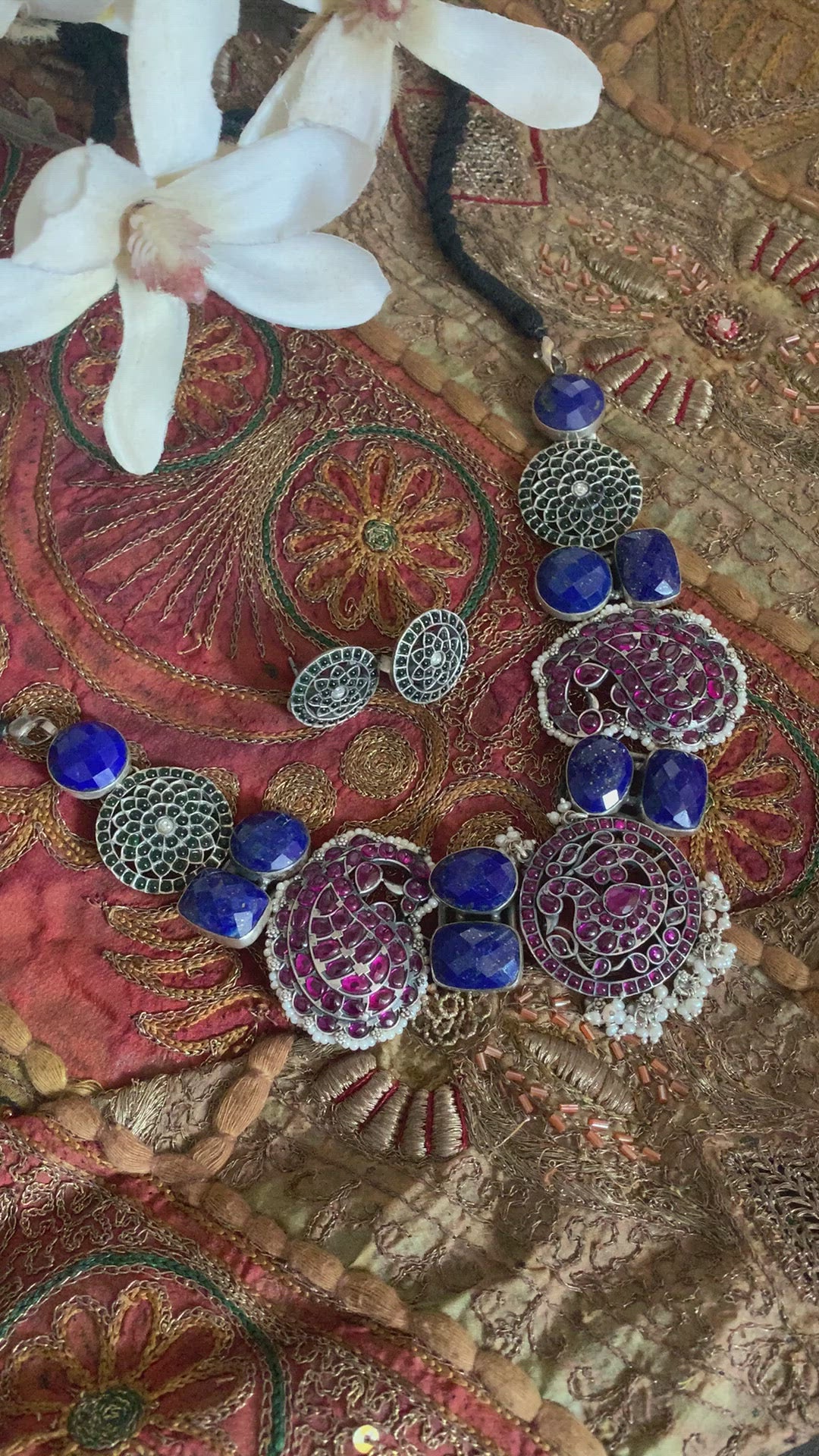 Lapis Lazuli Kemp Necklace with Studs