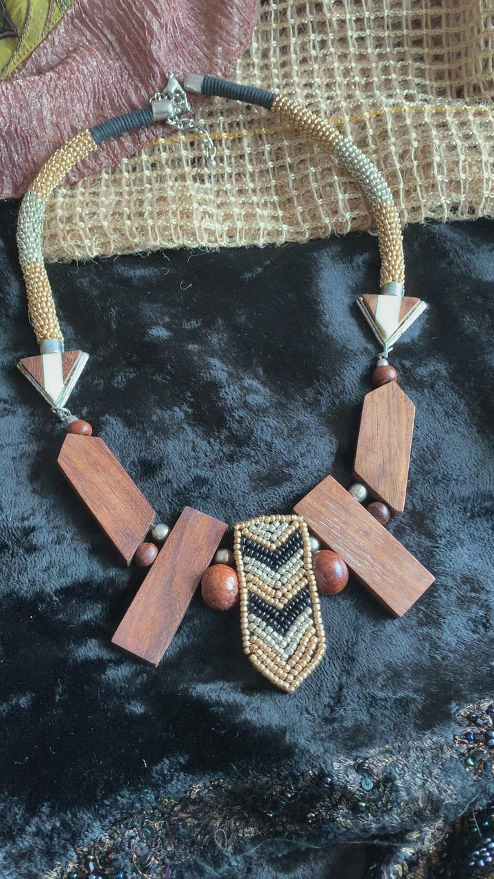 Fusion Wooden Blocks Necklace