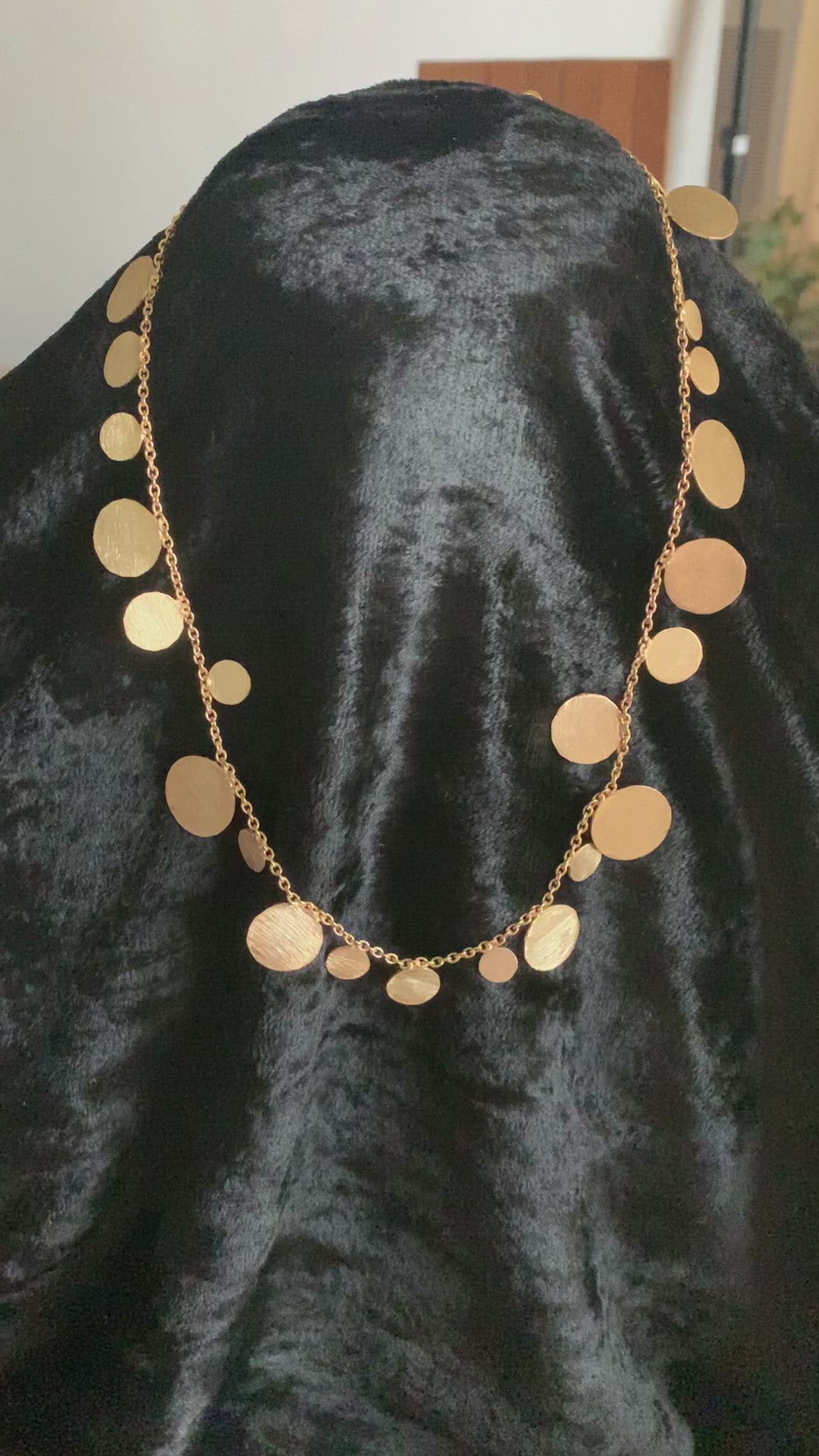Designer Gold Disc Necklace