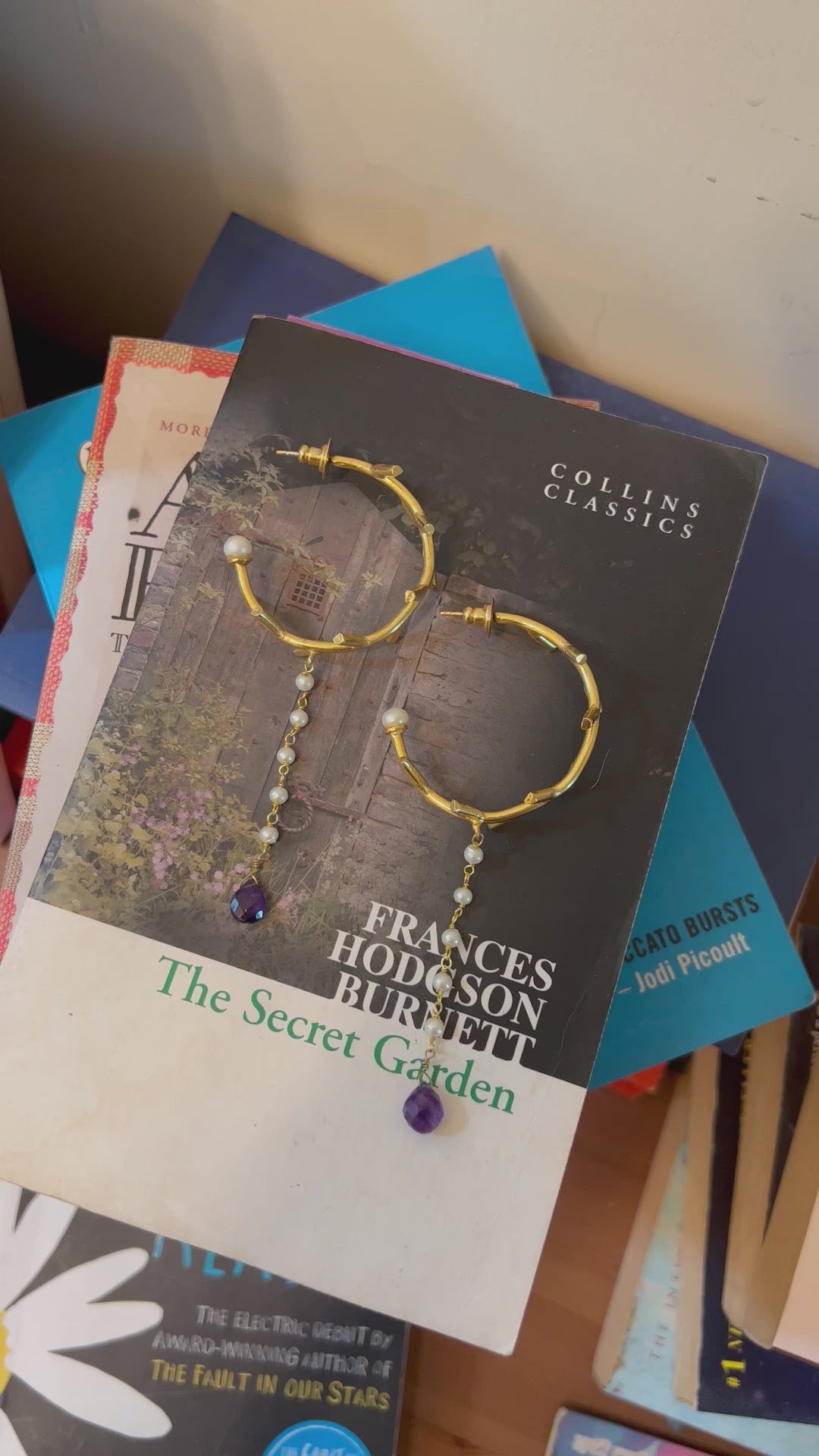 Pearl Drop Hoop Earrings