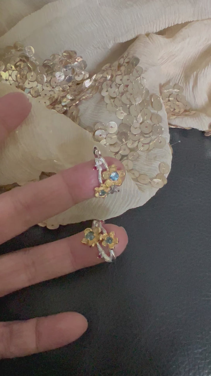 Designer Pure 925 Silver Baali Earrings