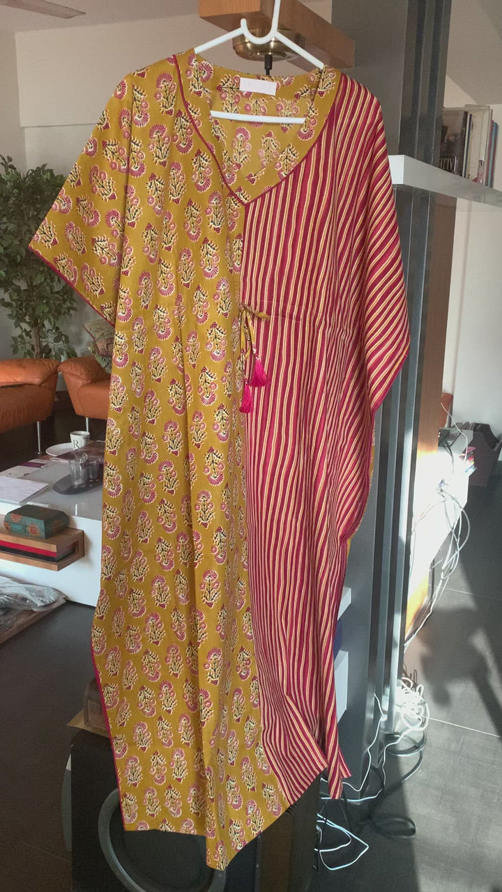 Half n Half Designer Cotton Kaftan