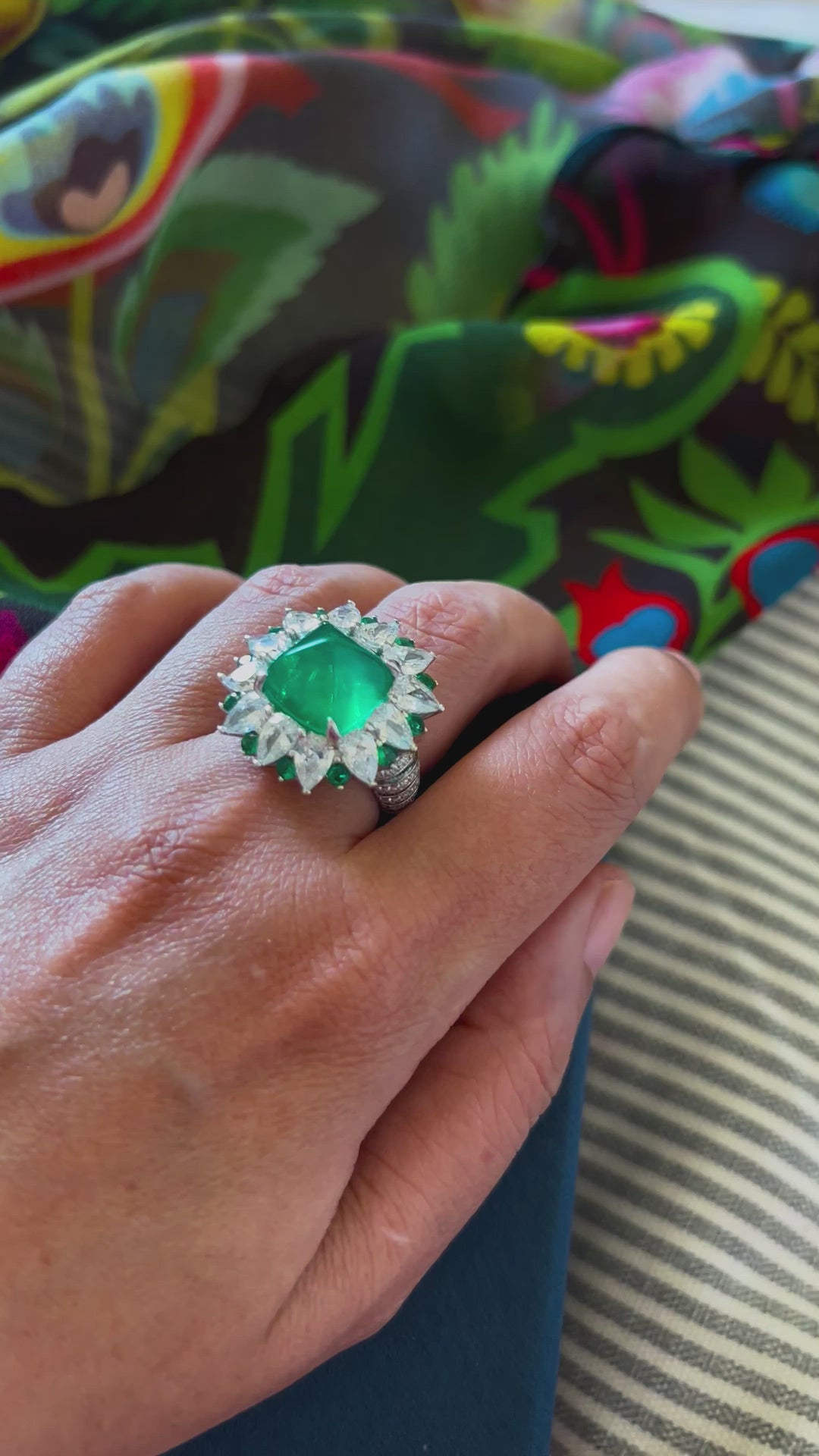 Designer Pure Silver Cubic Zirconia Ring