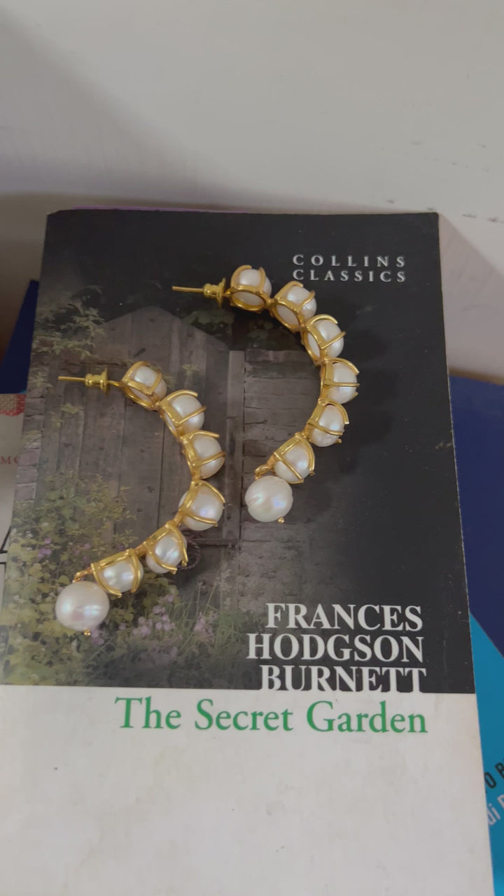 Classy Pearl Hoop Earrings