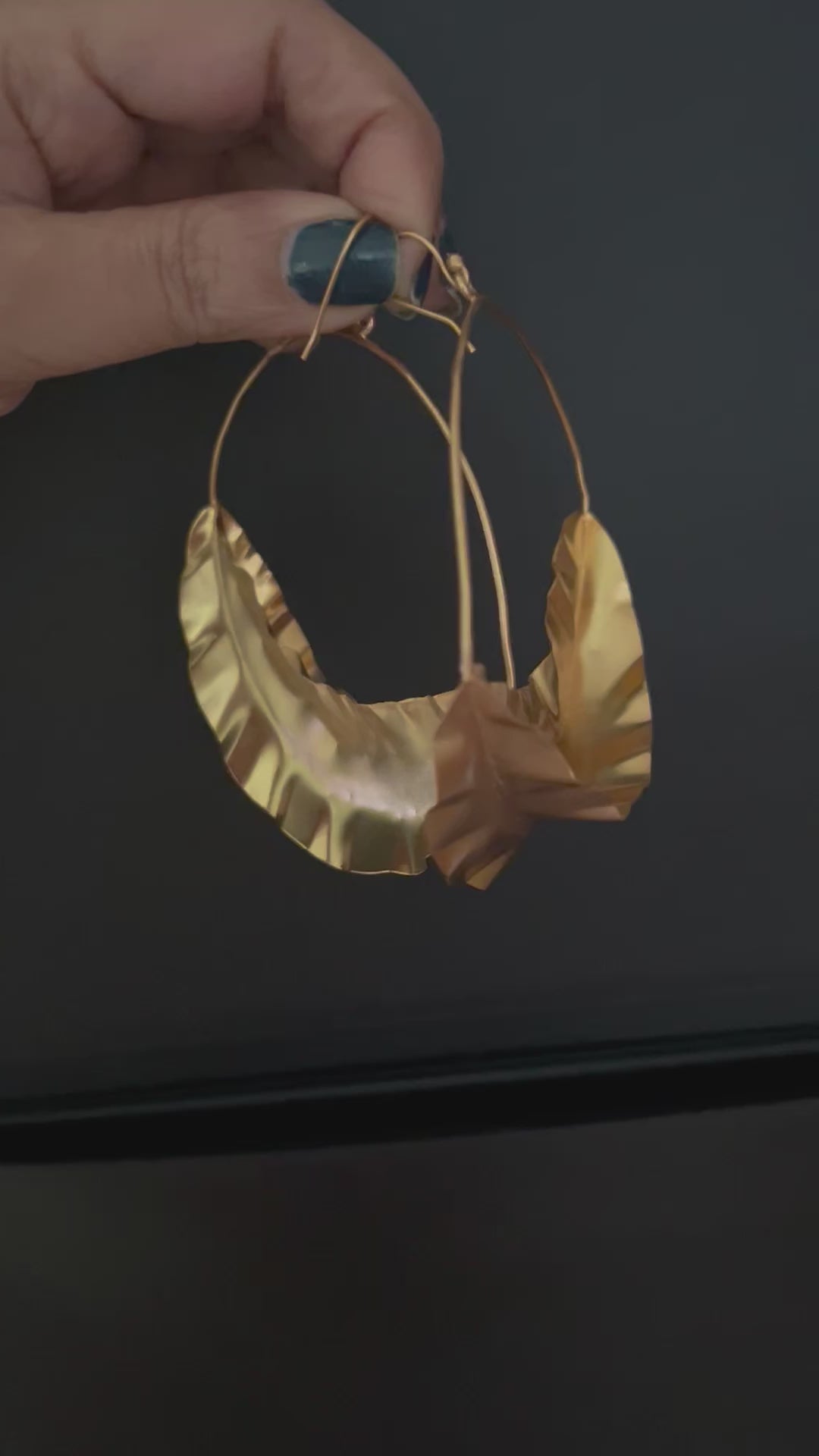 Designer Leaf Hoops