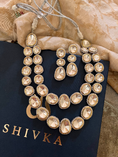 High Quality Uncut Polki Kundan Necklace with Earrings