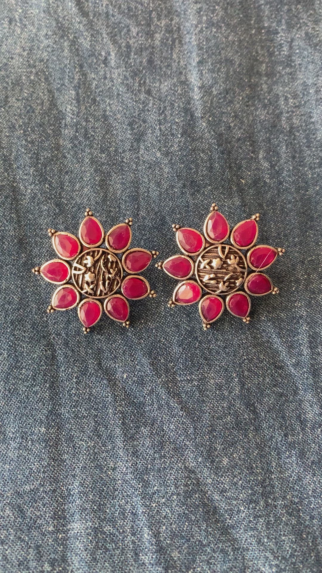 Floral Stone Studs
