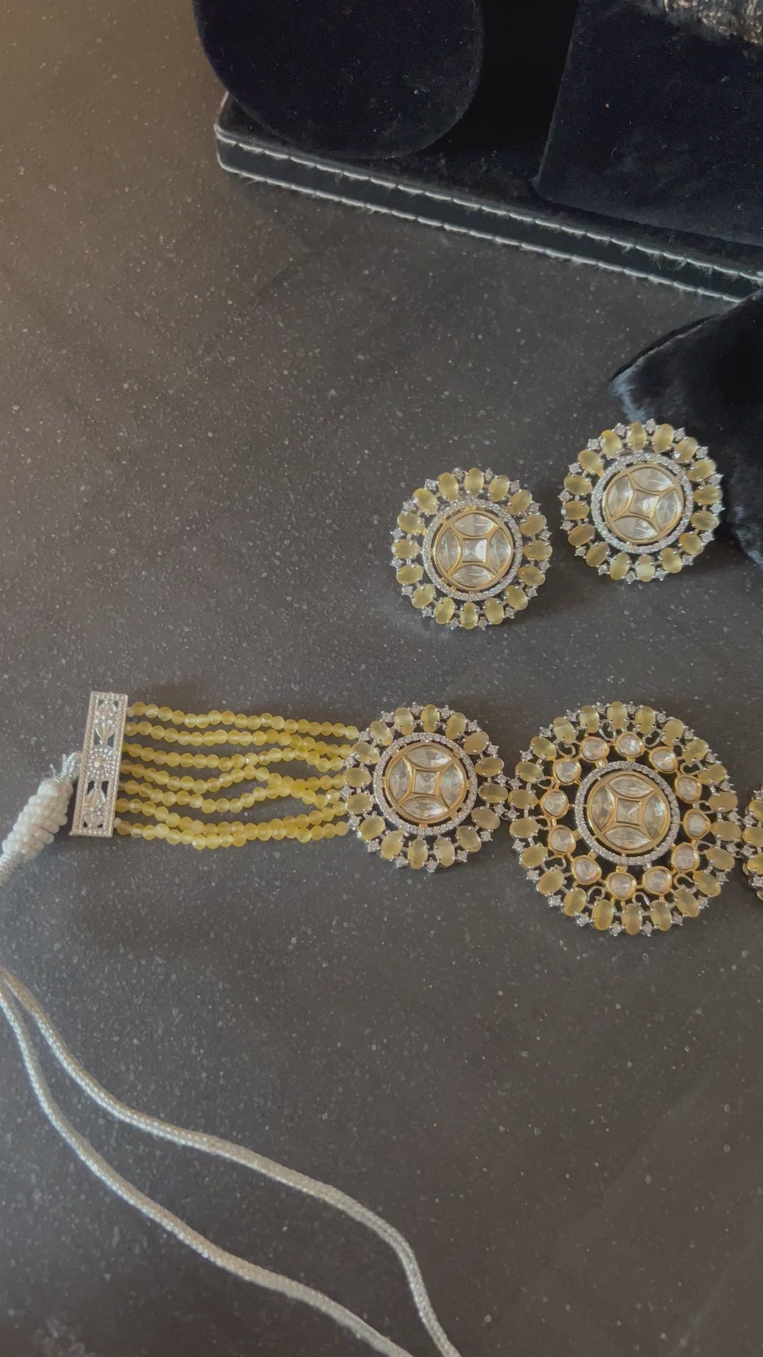 Victorian Kundan Choker Necklace with Earrings