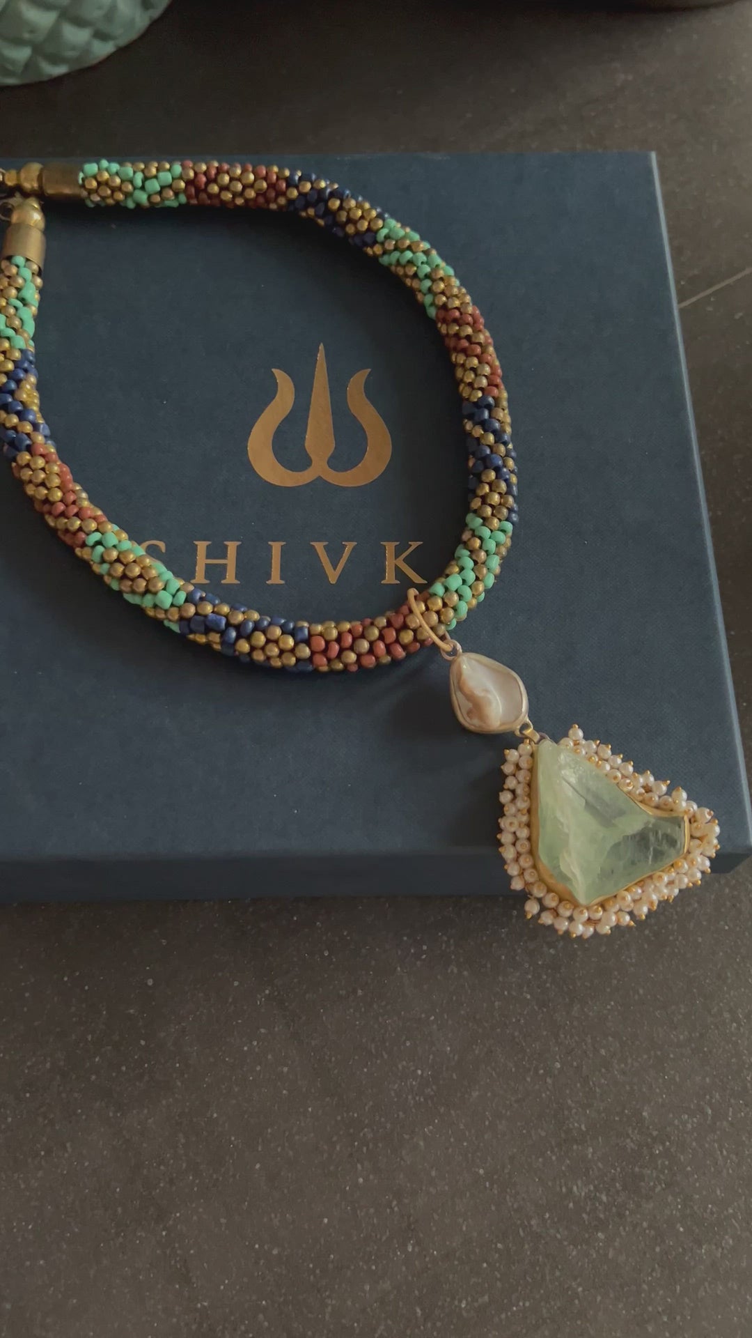 Natural Gemstones Pendant Hasli Necklace