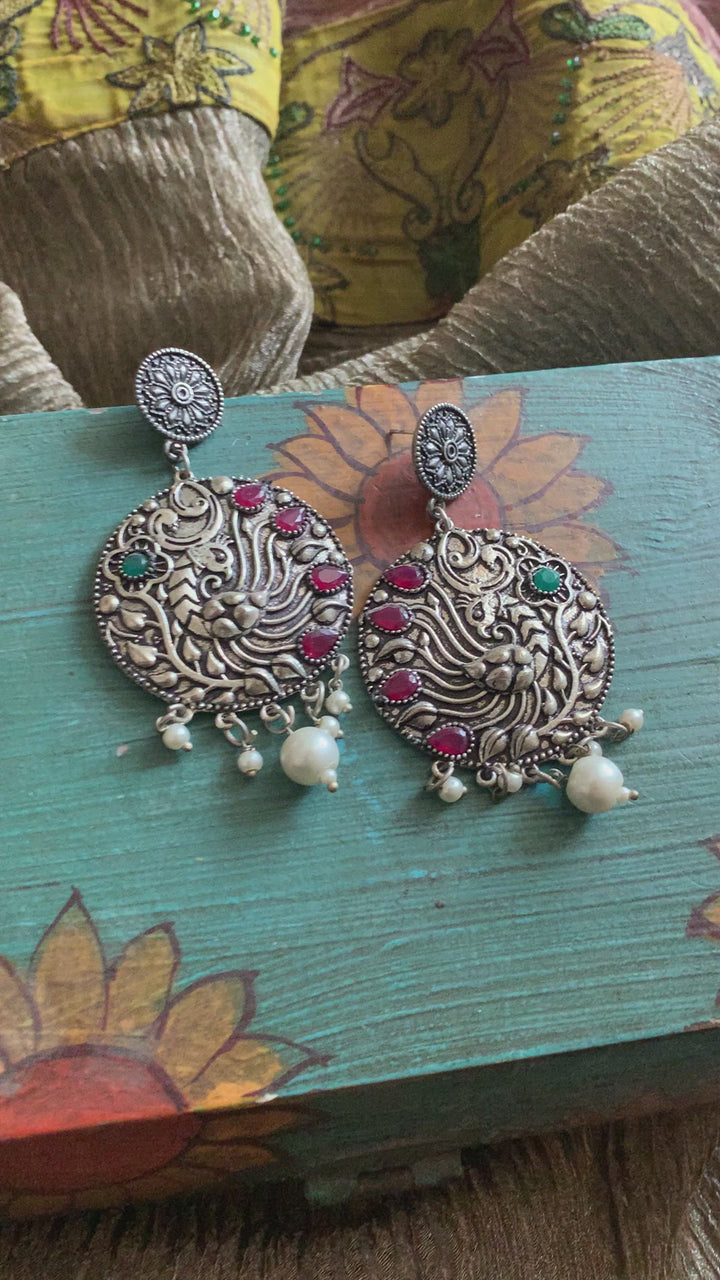 Vintage Peacock Earrings