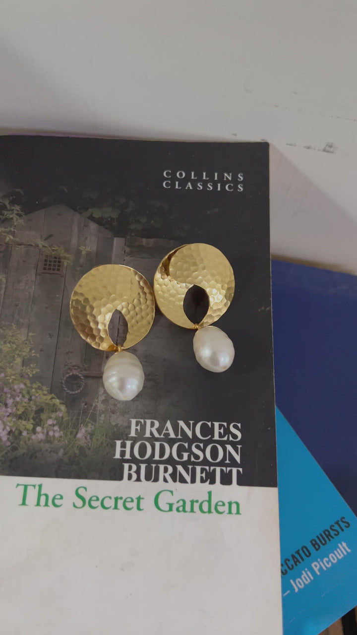 Classy Pearl Drop Gold Tone Earrings