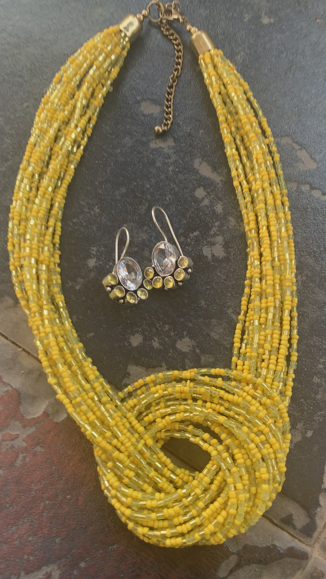Sunshine Knotty Necklace with Statement Earrings