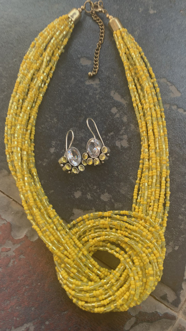 Sunshine Knotty Necklace with Statement Earrings