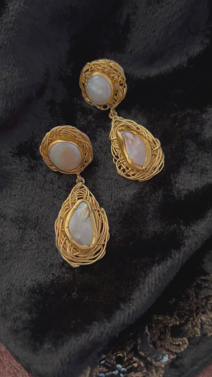 Vintage Mother of Pearl Earrings