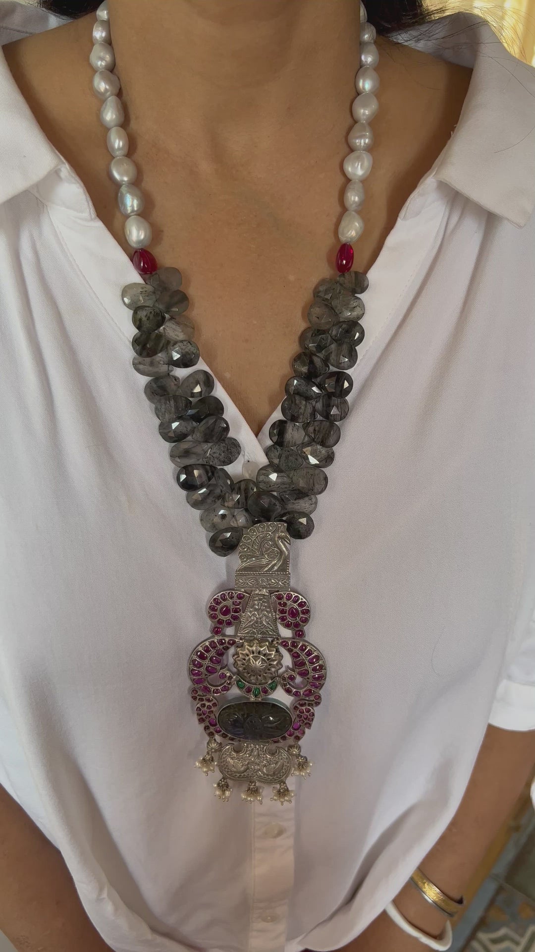 Moss Rutile Pure 925 Silver Necklace