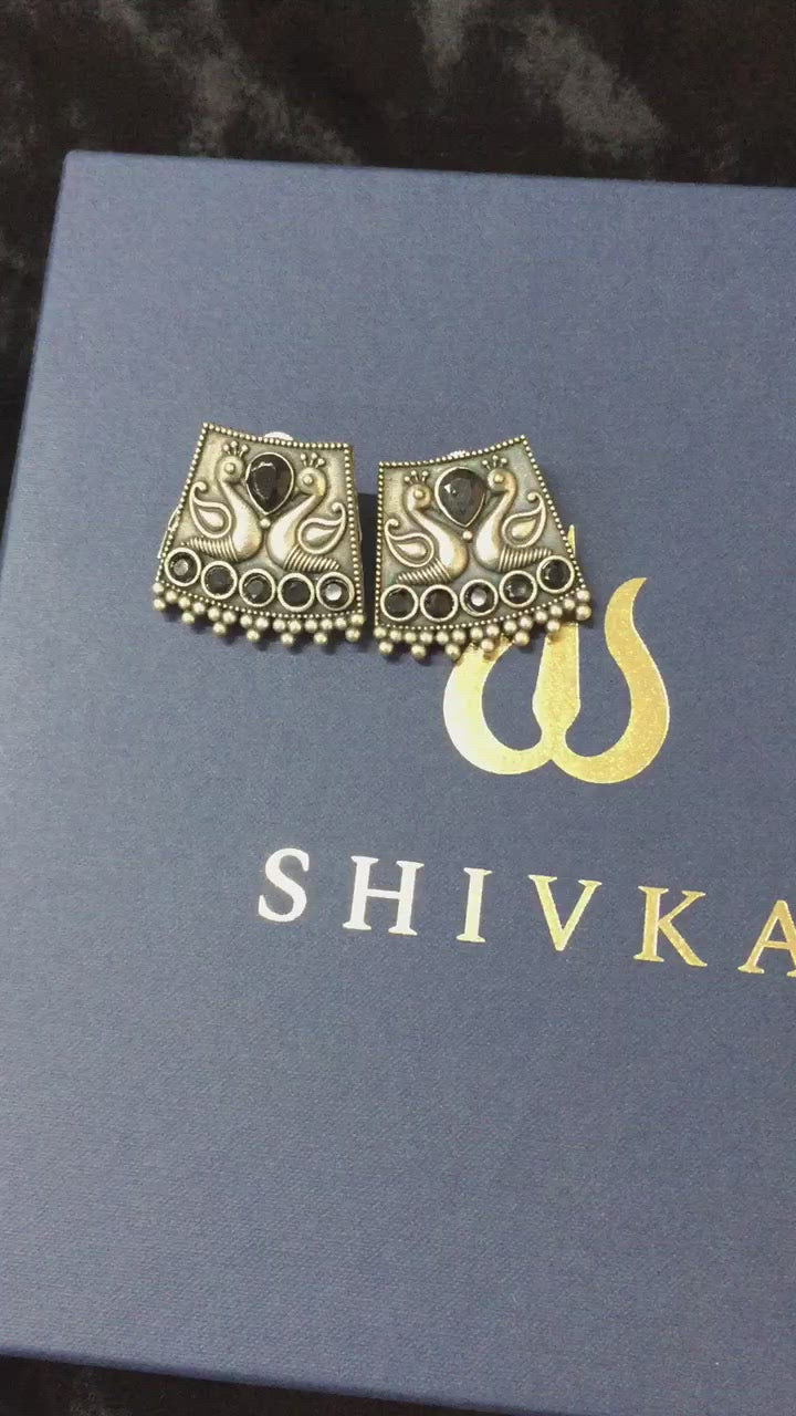 Antique Twin Peacock Earrings