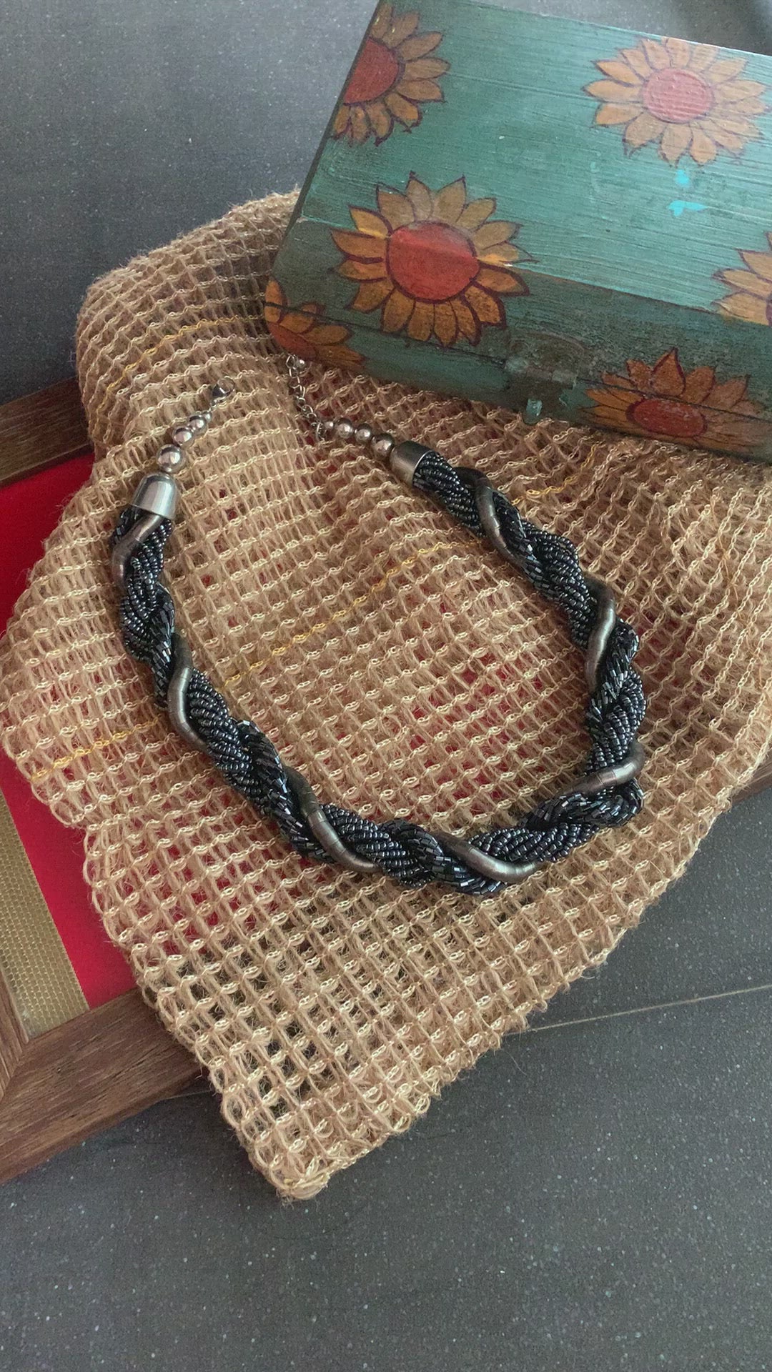 Black and Silver Grey Necklace