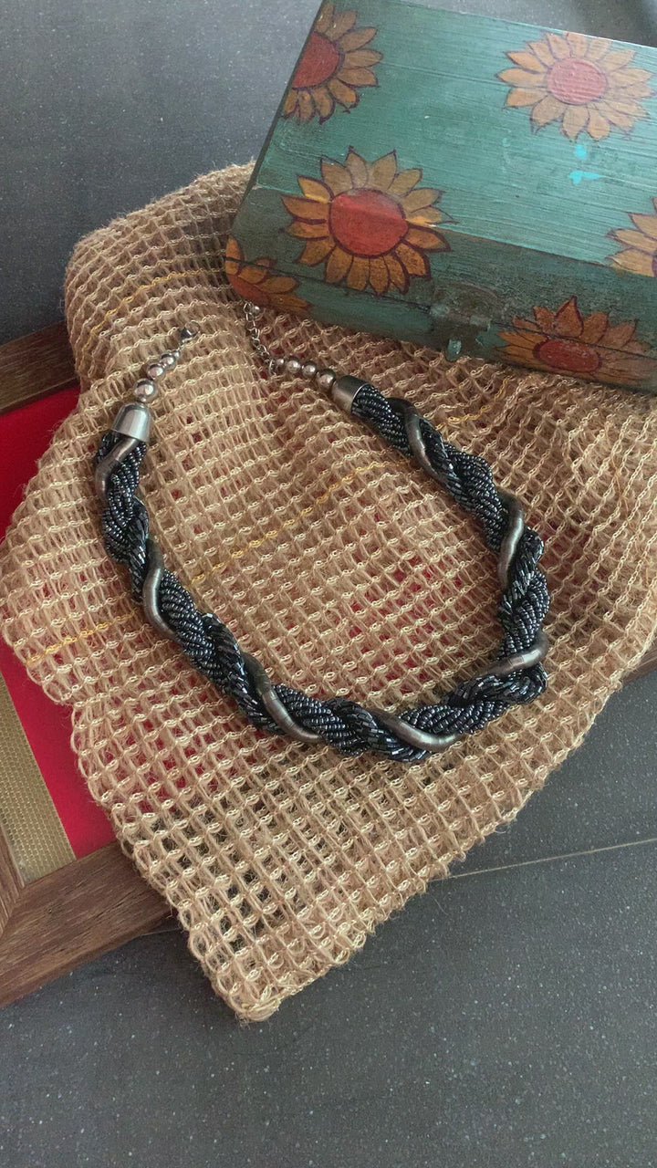 Black and Silver Grey Necklace