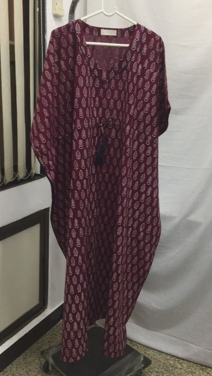 Indian Print Cotton Kaftan