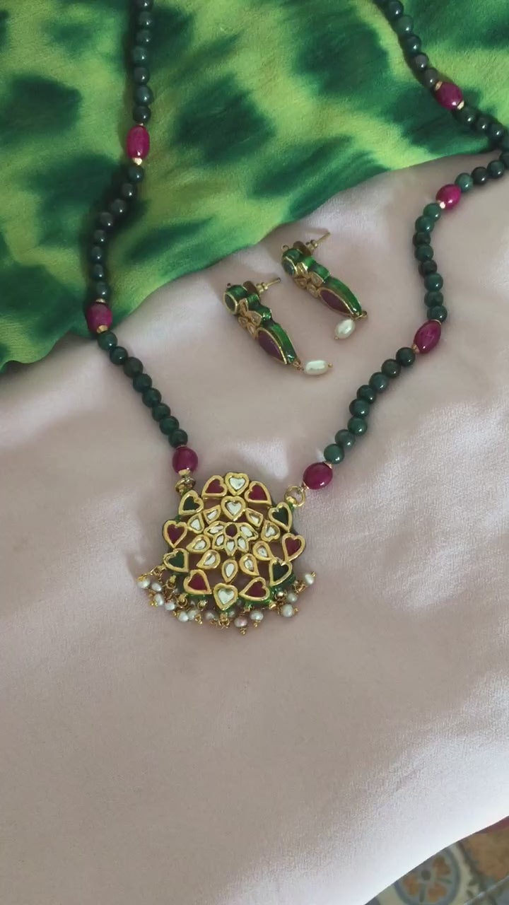 Vintage Kundan Necklace with Statement Earrings