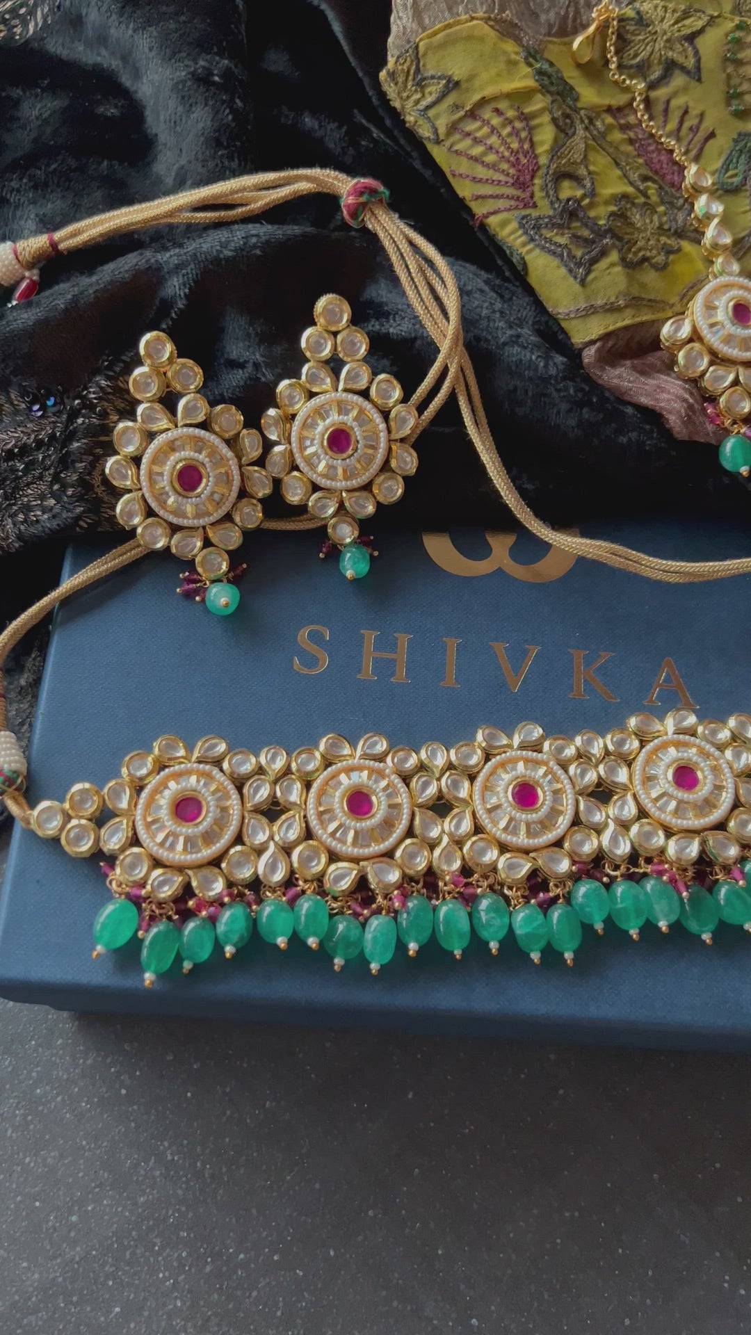 Elegant Kundan Choker with Earrings and Maangtikka