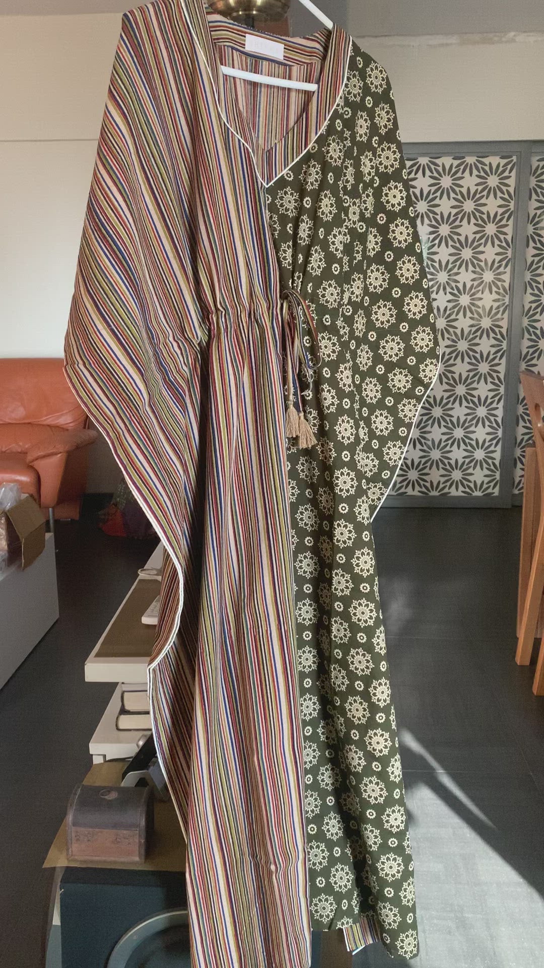 Half n Half Designer Cotton Kaftan