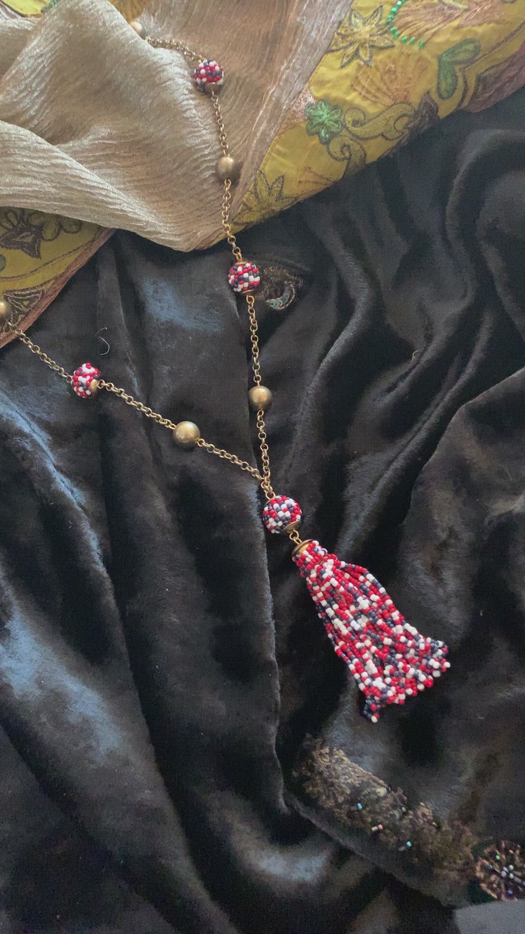 Tasseled Beaded Necklace