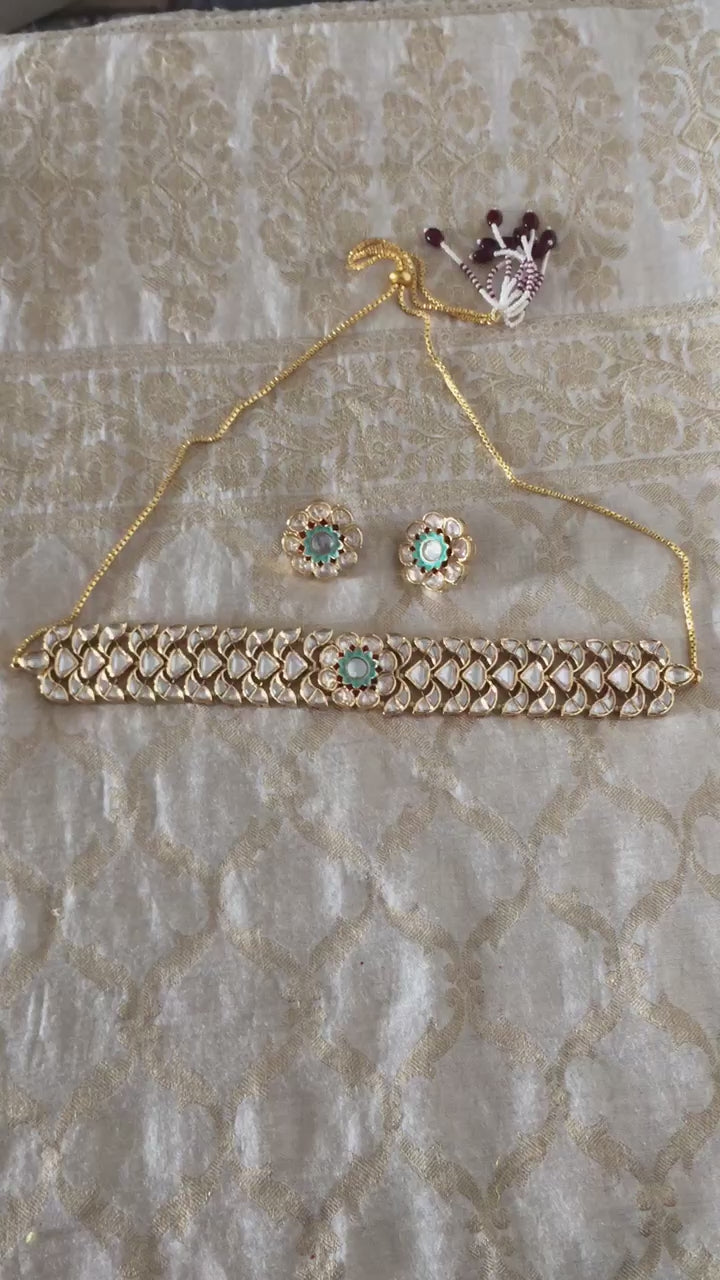 Gorgeous Polki Kundan Choker with Studs